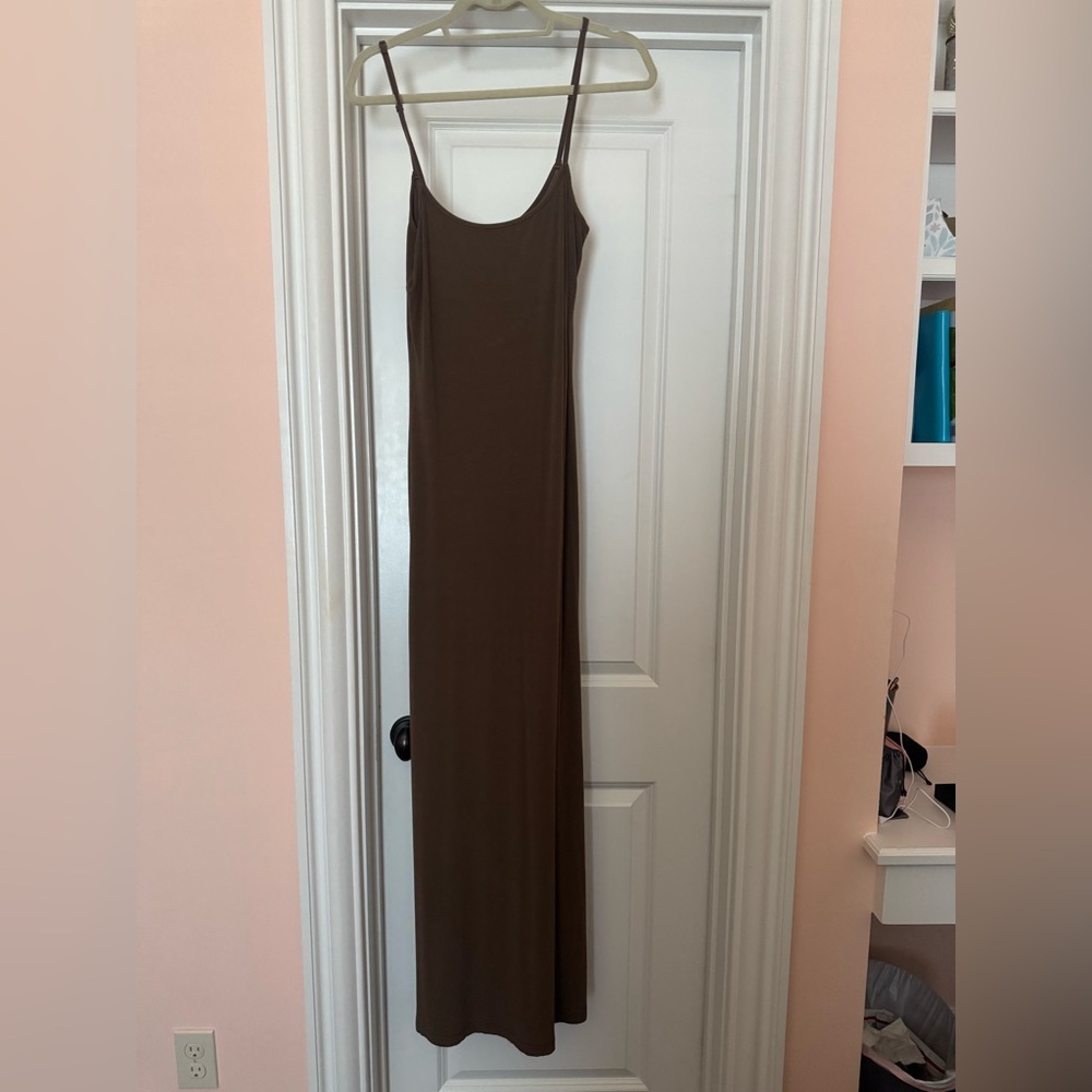 SKIMS Chocolate Brown Maxi Dress